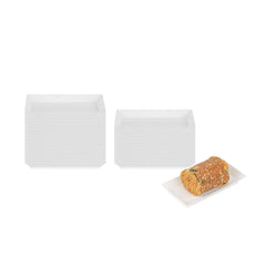 Mini Serve Rectangle White Plastic Plate - 5