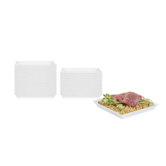 Mini Serve Square White Plastic Medium Modern Plate - 5