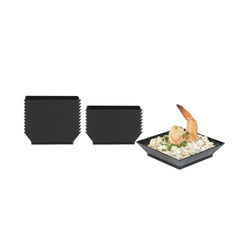 Mini Serve Square Black Plastic Mini Modern Plate - 2 1/2
