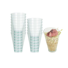 Mini Serve 7 oz Round Seagreen Plastic Incline Glass - 3