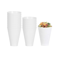 Mini Serve 7 oz Round White Plastic Incline Glass - 3