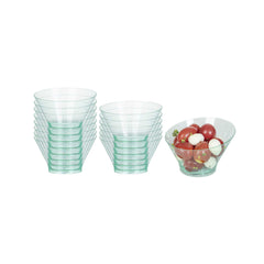Mini Serve 7 oz Round Seagreen Plastic Incline Bowl - 4 1/4