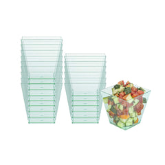 Mini Serve 8 oz Square Seagreen Plastic Large Kova Cup - 2 3/4