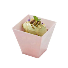 Mini Serve 8 oz Square Powder Pink Plastic Large Kova Cup - Limited Edition - 2 3/4
