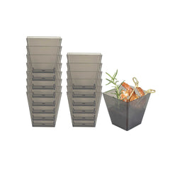 Mini Serve 8 oz Square Smoked Gray Plastic Large Kova Cup - 2 3/4