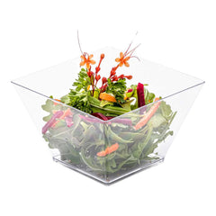 Mini Serve 16 oz Square Clear Plastic Large Kova Bowl - 4 1/4