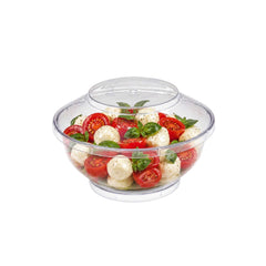 Mini Serve 6 oz Round Clear Plastic Large Deli Cup - with Lid - 4