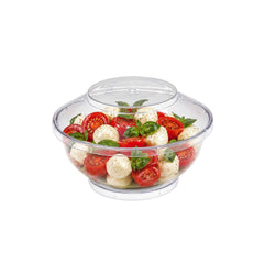Mini Serve 6 oz Round Clear Plastic Large Deli Cup - with Lid - 4