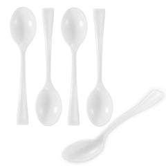 Mini Serve White Plastic Mini Spoon - 4