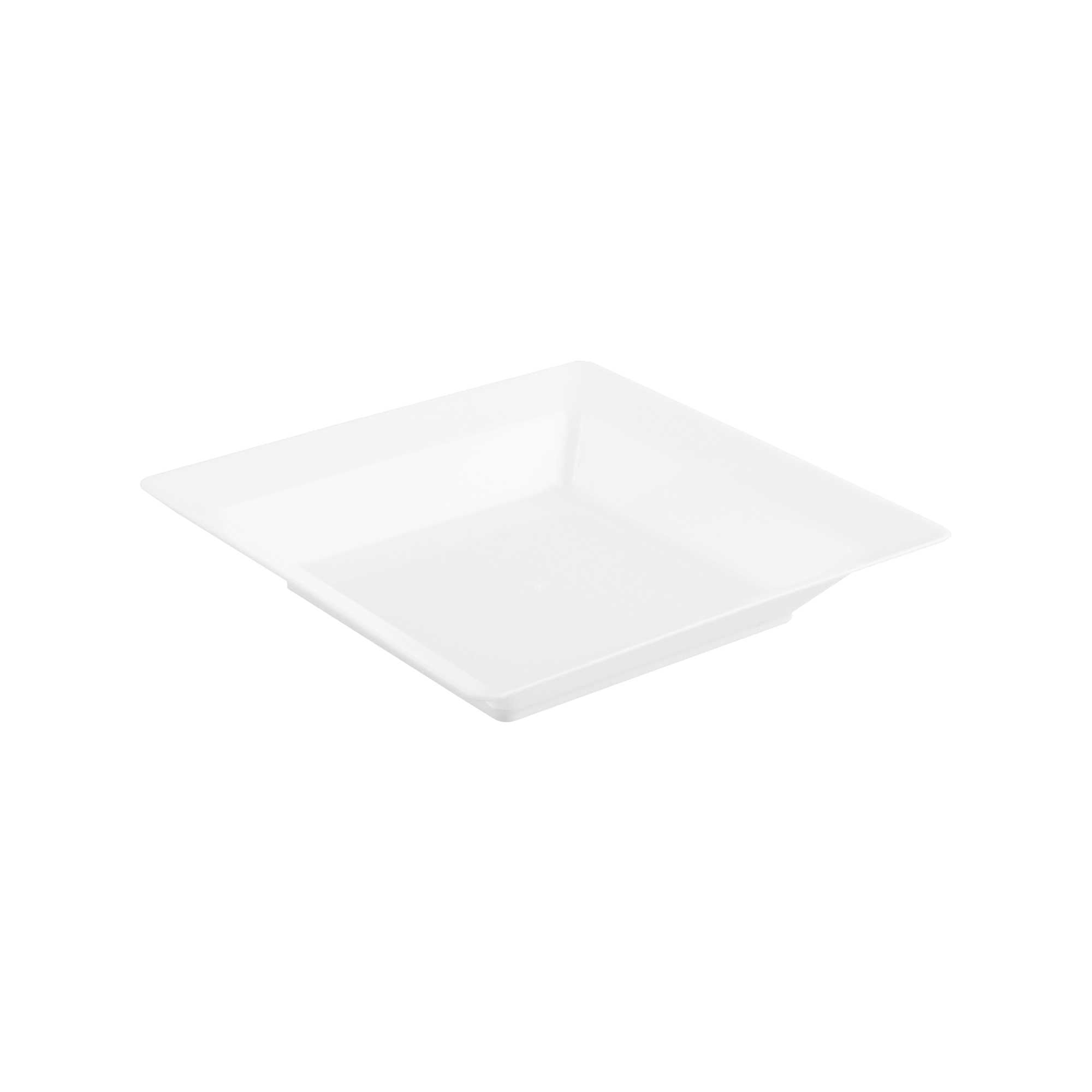 Mini Serve Square White Plastic Plate - 4 1/4" x 4 1/4" x 1/2" - 100 count box