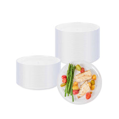 Maxi Serve Round Clear Plastic Elegant Plate - 9