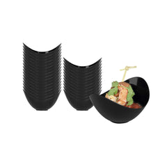 Mini Serve 2 oz Oval Black Plastic Alato Tasting Dish - 3 1/2