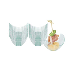 Mini Serve 2 oz Oval Seagreen Plastic Alato Tasting Dish - 3 1/2