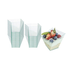 Mini Serve 6 oz Square Seagreen Plastic Large Girata Dish - 3 1/4