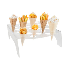 Cone Tek Rectangle Clear Plastic Acrylic Cone Stand - 25 slots - 13 1/2