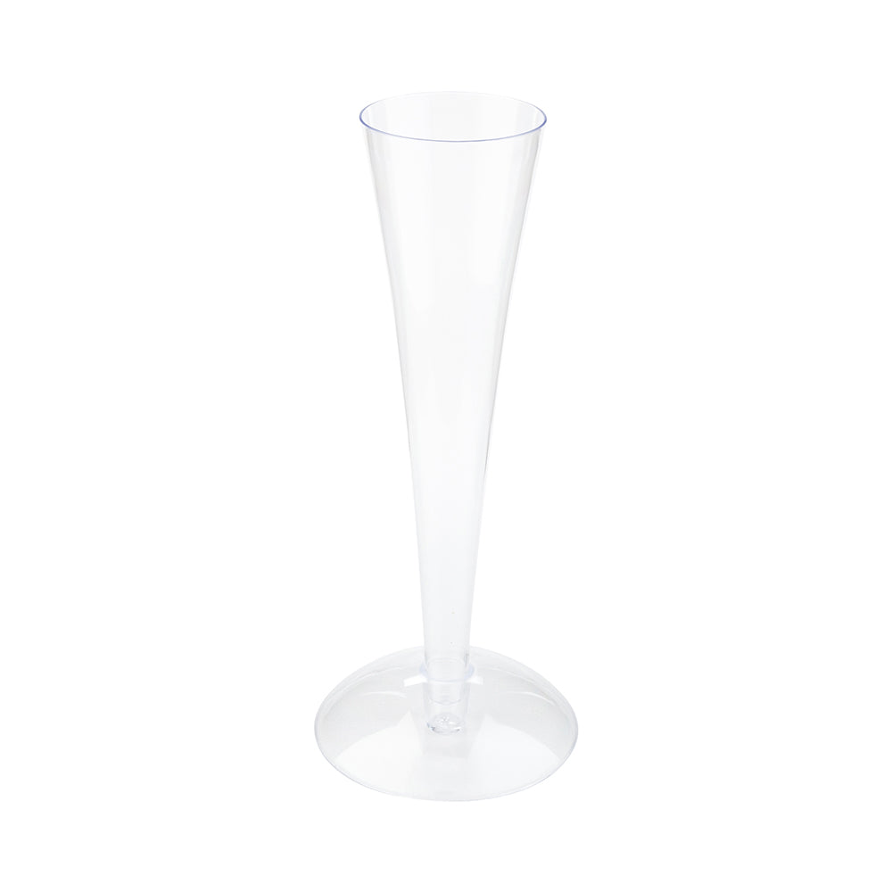 Bev Tek 4 oz Clear Plastic Medium Champagne Flute - Stand Sold Separately - 2" x 2" x 5 1/2" - 100 count box
