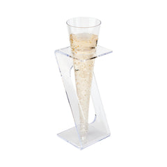 Bev Tek 4 oz Clear Plastic Medium Champagne Flute - Stand Sold Separately - 2