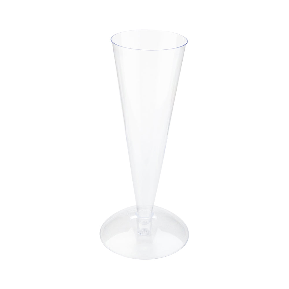 Bev Tek 3 oz Round Clear Plastic Long Champagne Flute - Stand Sold Separately - 1 1/2" x 1 1/2" x 6" - 100 count box