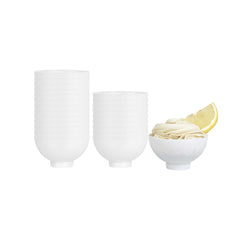 Mini Serve 2 oz Round White Plastic Coppa Bowl - 2 1/2