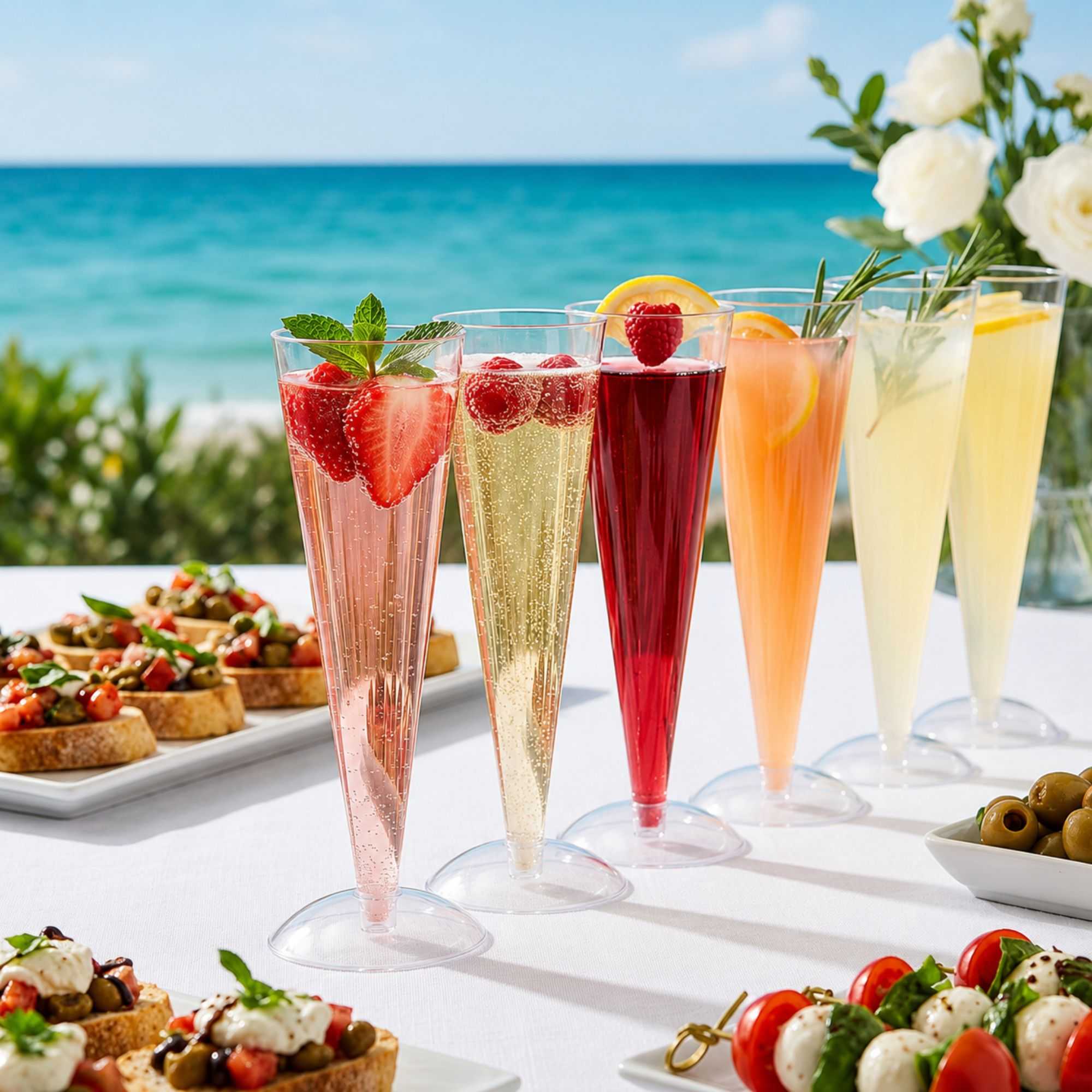 Bev Tek Round Clear Plastic Individual Champagne Flute Base - 2 1/2" x 1/4" - 100 count box
