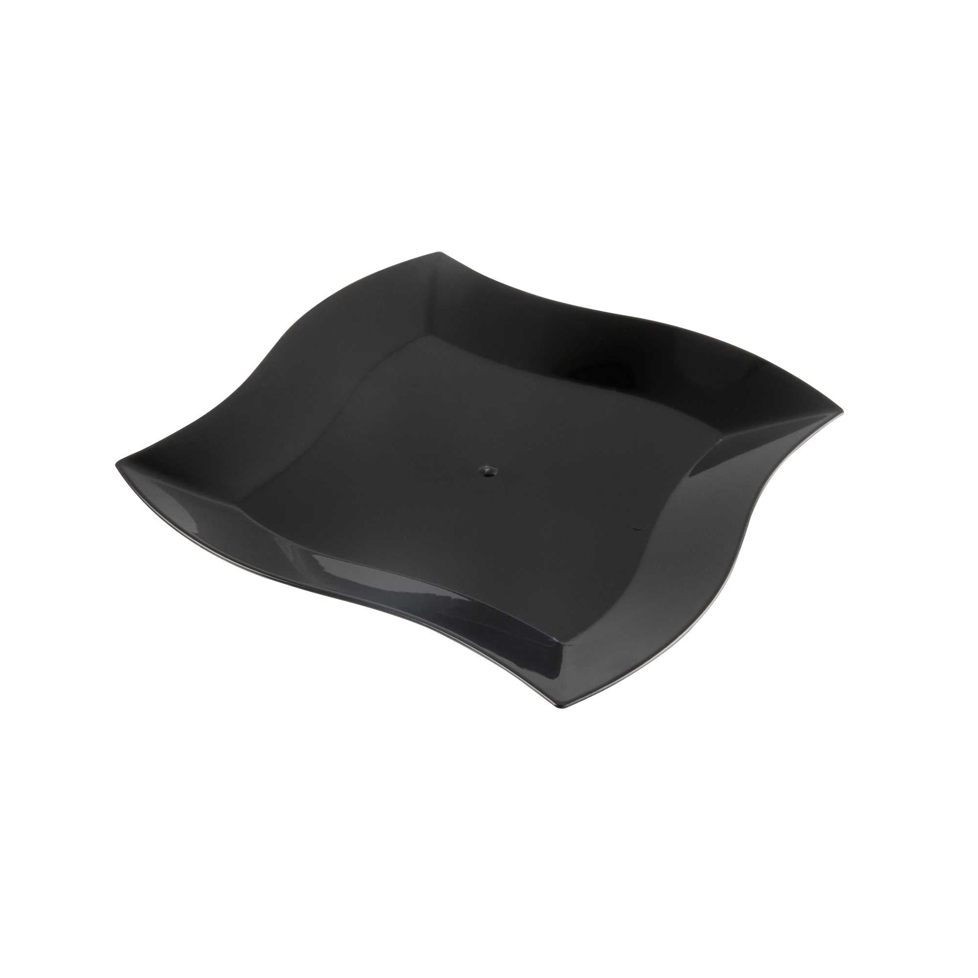 Maxi Serve Square Black Plastic Large Aqua Plate - 9" x 9" x 1/2" - 100 count box