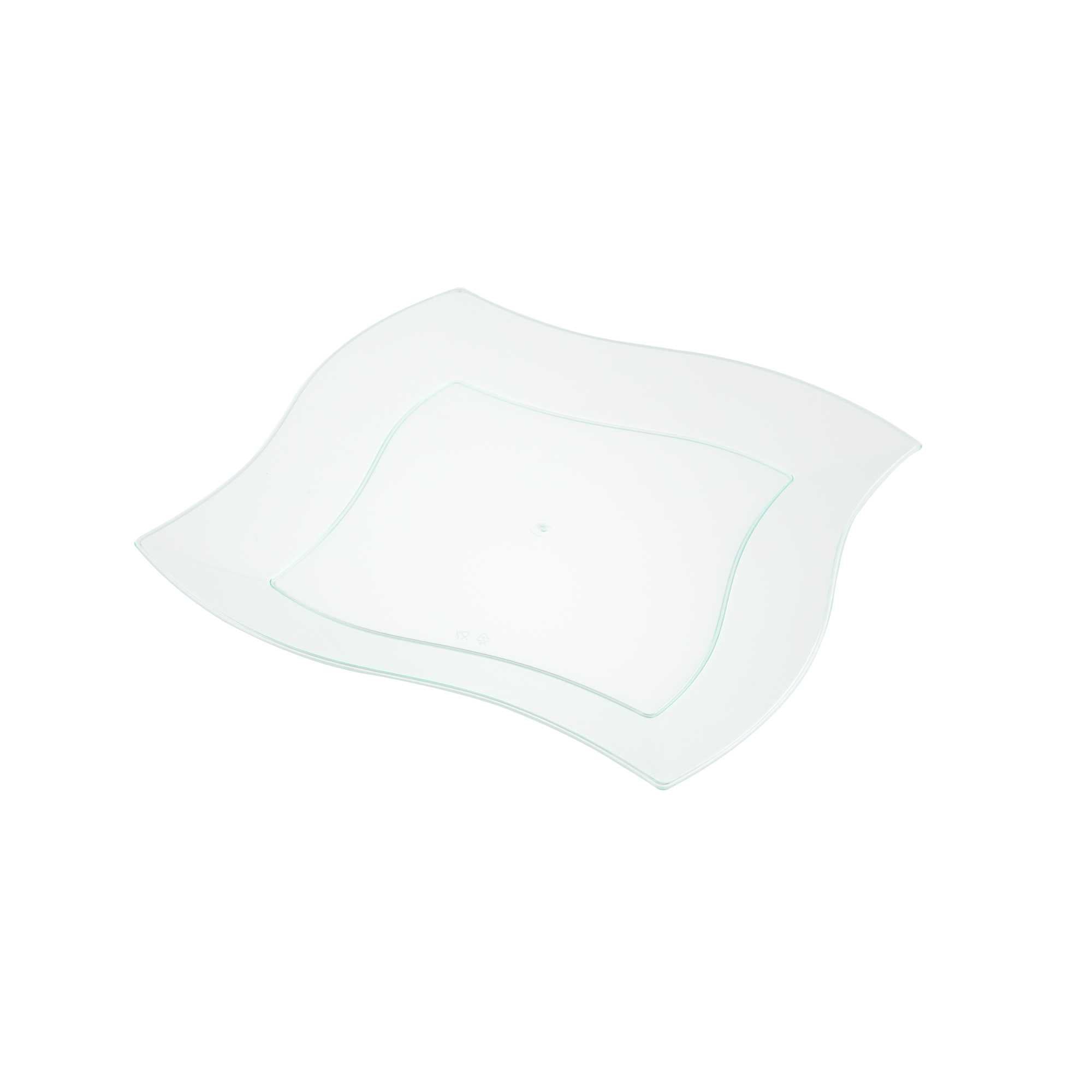 Square Seagreen Plastic Large Aqua Plate - 9" x 9" x 1/2" - 100 count box