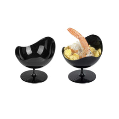 Mini Serve 2 oz Round Black Plastic Ball Chair - 2 3/4