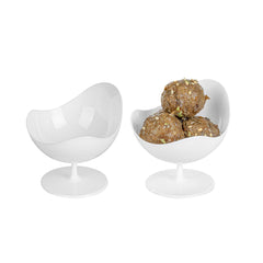 Mini Serve 2 oz Round White Plastic Ball Chair - 2 3/4