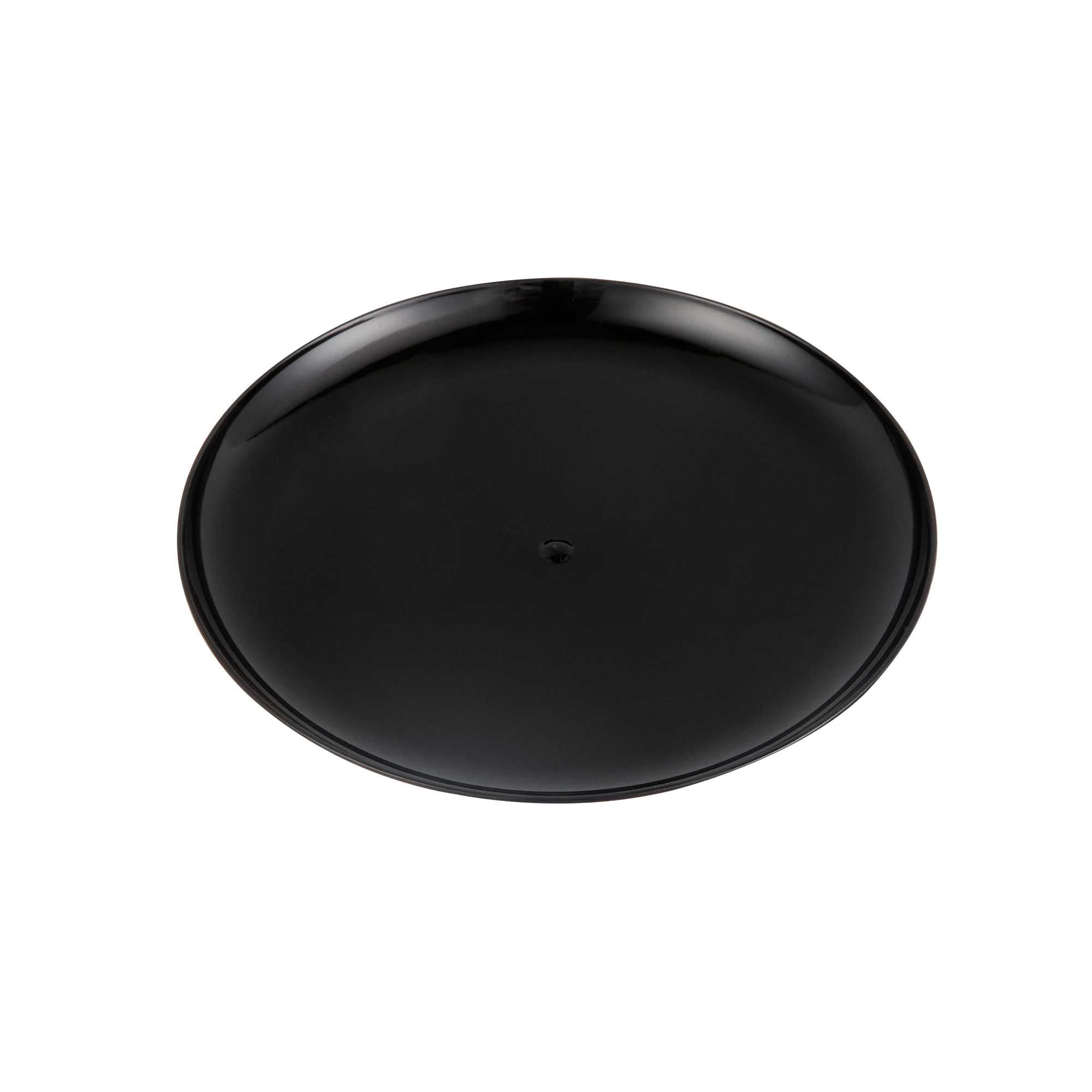 Maxi Serve Round Black Plastic Medium Elegant Plate - 7" x 7" - 100 count box