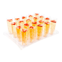 Bev Tek 5 oz Round Clear Plastic Tall Cocktail Glass - With Serving Tray - 4 1/2