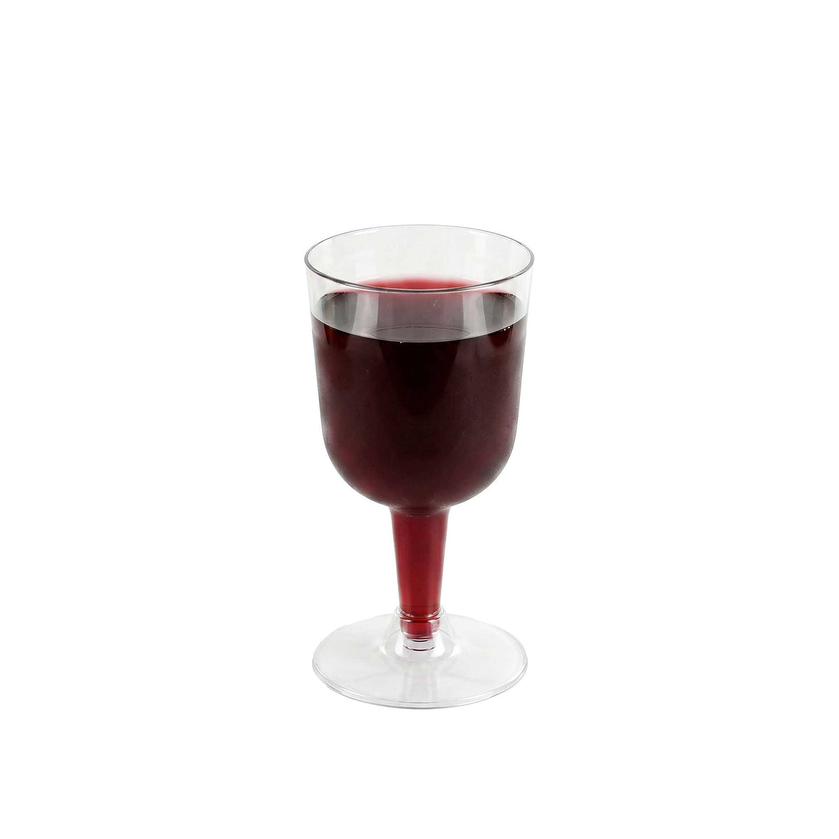 Bev Tek 4 oz Round Clear Plastic Calice Wine Glass - 2 1/2" x 2 1/2" x 5" - 100 count box