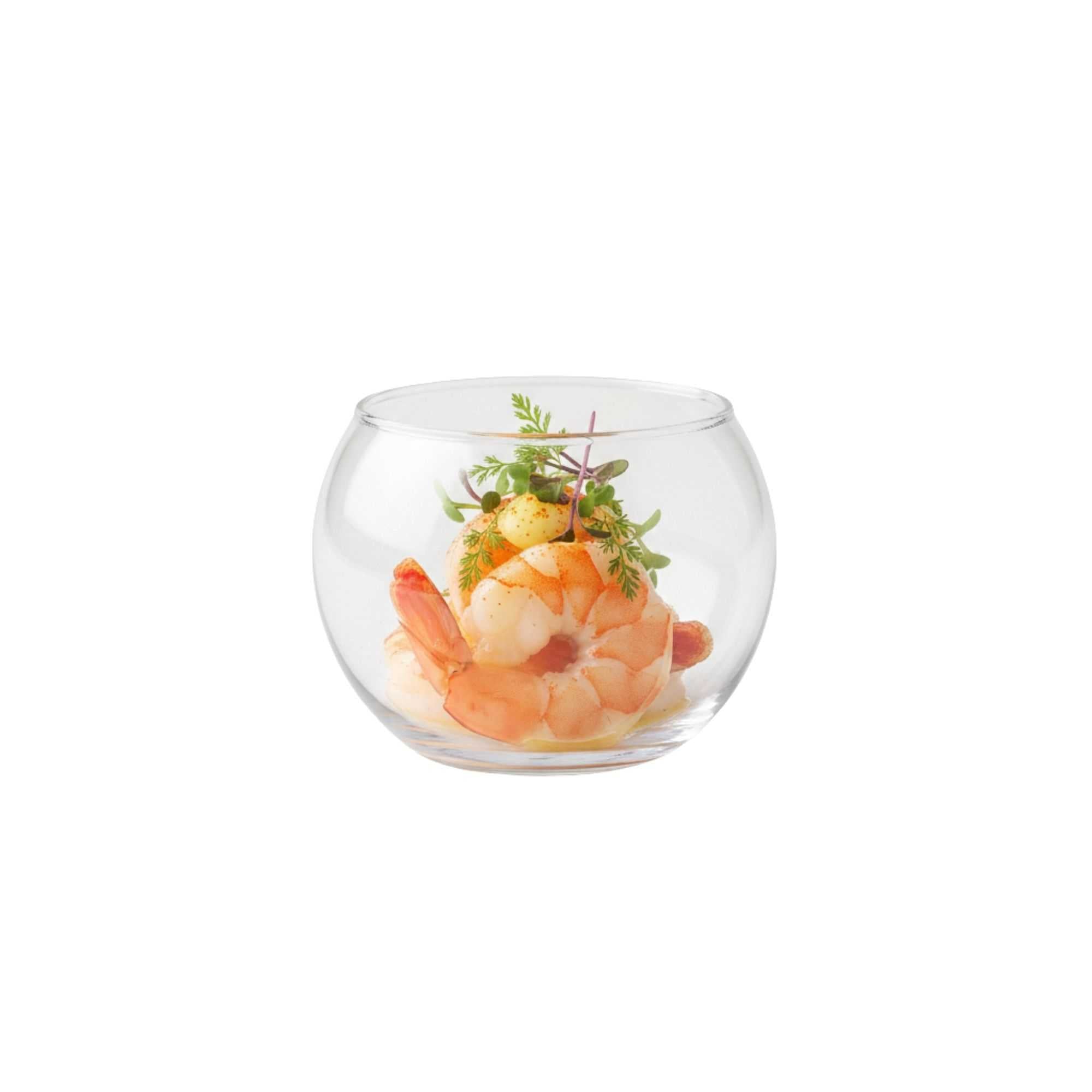 Mini Serve 2 oz Sphere Clear Plastic Cup - 2 1/4" x 2 1/4" x 3 1/4" - 100 count box