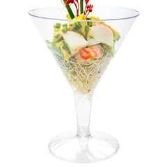 Bev Tek 8 oz Clear Plastic Martini Glass - 3 1/4