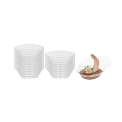 Mini Serve Oval Clear Plastic Ellipse Dish - 4