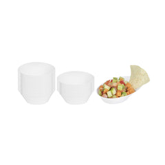 Mini Serve Oval White Plastic Ellipse Dish - 4