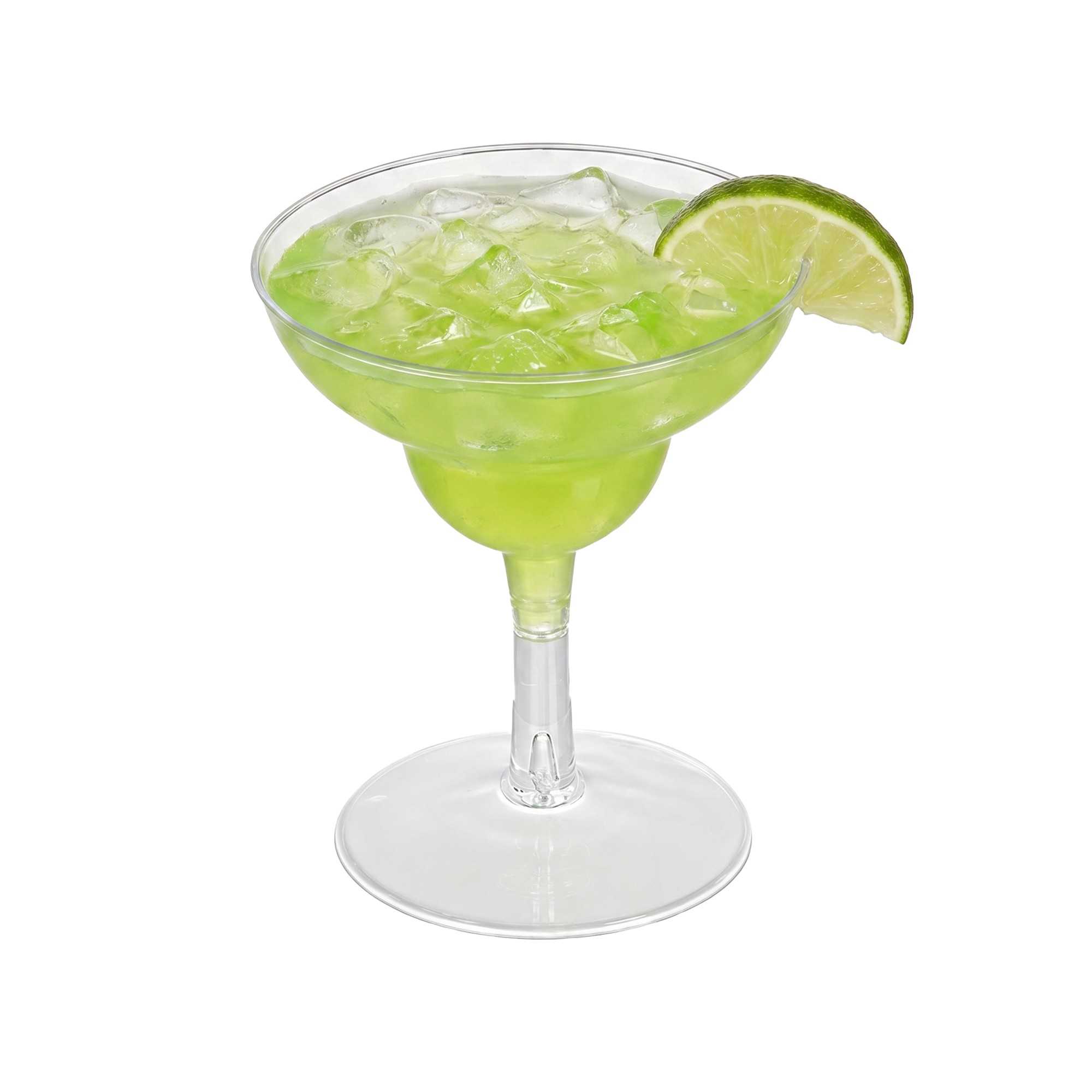 Bev Tek 2 oz Round Clear Plastic Mini Margarita Glass - 2 3/4" x 2 3/4" x 3 1/4" - 100 count box