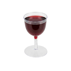 Bev Tek 2 oz Round Clear Plastic Mini Wine Goblet - 2