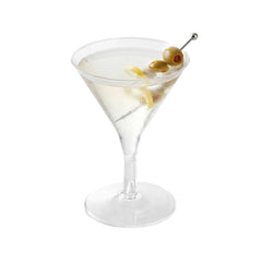Bev Tek 2 oz Round Clear Plastic Mini Martini Glass - 2 1/2