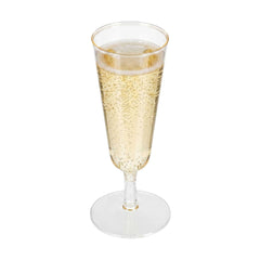 Bev Tek 2 oz Round Clear Plastic Mini Champagne Glass - 2