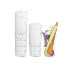 Mini Serve 5 oz Round Clear Plastic Large Incline Tube Glass - 2 1/4
