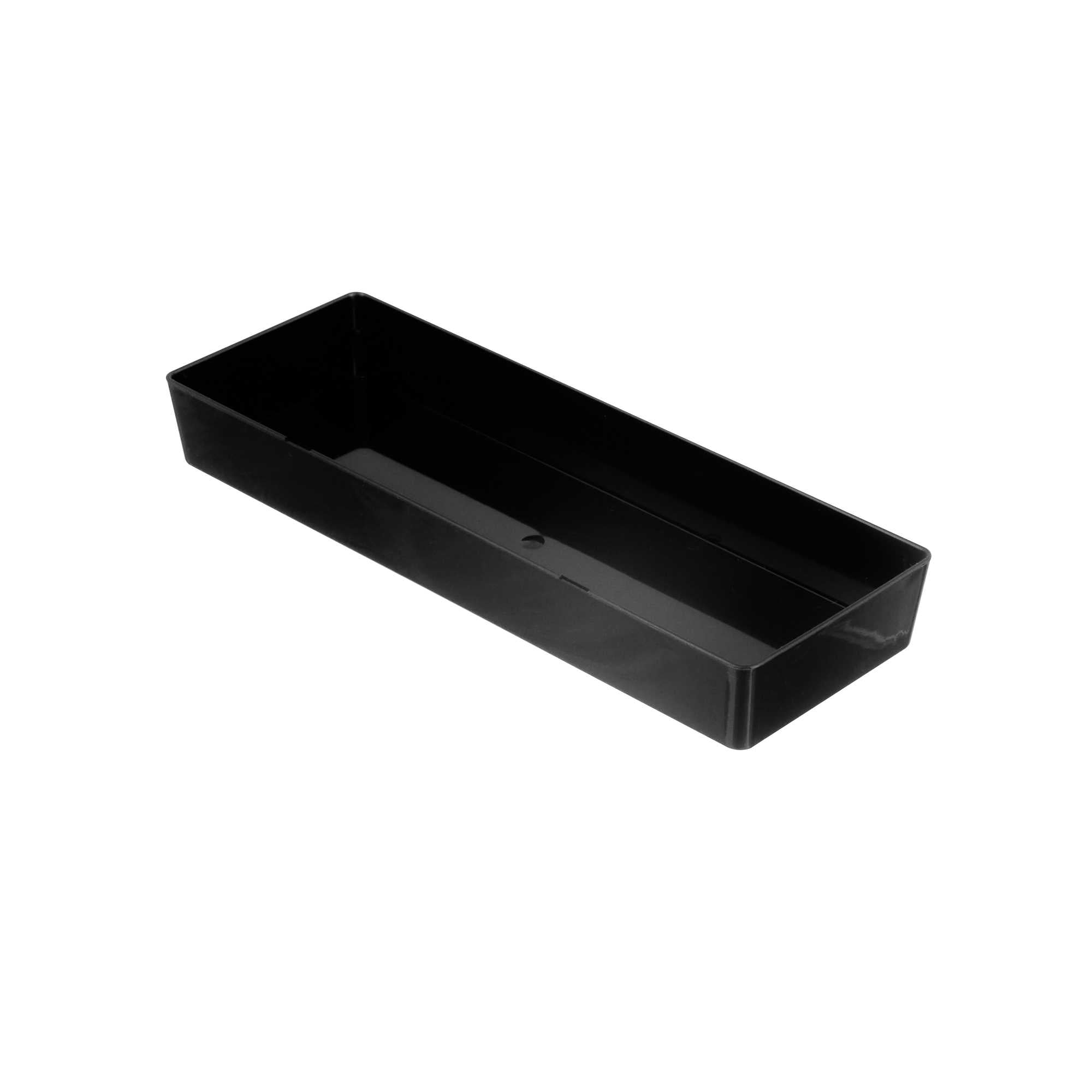Mini Serve Rectangle Black Plastic Modern Plate - 5 1/4" x 1 3/4" x 3/4" - 100 count box