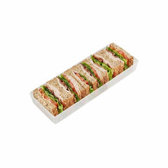 Mini Serve Rectangle White Plastic Modern Plate - 5 1/4
