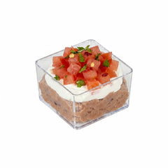 1 oz Square Clear Plastic Short Quadrato Cup - 1 3/4