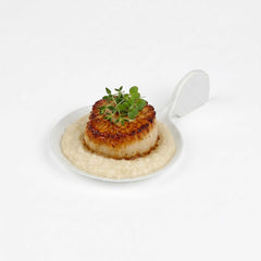 Mini Serve Fish White Plastic Tasting Plate - 3 3/4