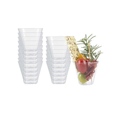 Mini Serve 4 oz Square Clear Plastic Bellissima Tasting Cup - 2 1/2