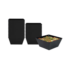 Maxi Serve 18 oz Square Black Plastic Medium Modern Bowl - 6 3/4