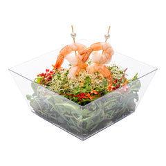 Maxi Serve 18 oz Square Clear Plastic Medium Modern Bowl - 6 3/4