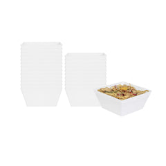 Maxi Serve 18 oz Square White Plastic Medium Modern Bowl - 6 3/4