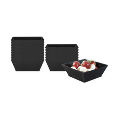 Maxi Serve 10 oz Square Black Plastic Small Modern Bowl - 4 1/4