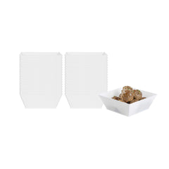 Maxi Serve 10 oz Square White Plastic Small Modern Bowl - 4 1/4